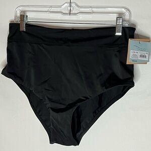 Black High-Waisted Swim Bottoms